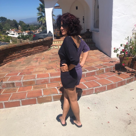 GUESS Sexy casual cotton mauve ombré dress so S - Picture 5 of 8